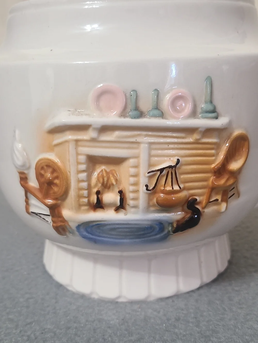 Vintage Porcelier Hearth‎ Scene Teapot - Hand Painted